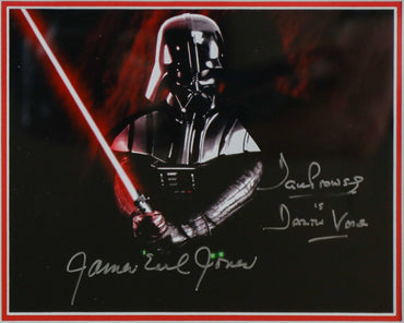 Sir James Earl Jones & Dave Prowse, Star Wars Signed 12x8 Framed Display - Memorabilia Framers Shop