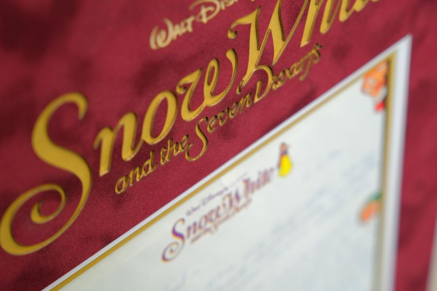 Snow White Written Letter Display Signed by Adriana Caselotti - Memorabilia Framers Shop