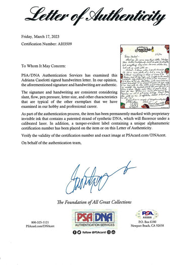 Snow White Written Letter Display Signed by Adriana Caselotti - Memorabilia Framers Shop