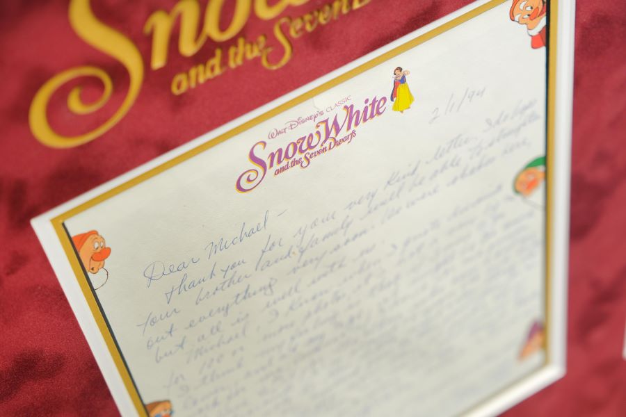 Snow White Written Letter Display Signed by Adriana Caselotti - Memorabilia Framers Shop