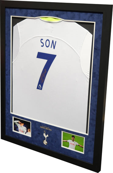 Son Heung-Min Signed Spurs Shirt Framed Display - Memorabilia Framers Shop