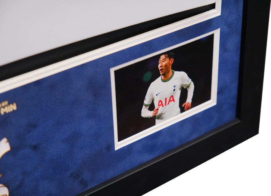 Son Heung-Min Signed Spurs Shirt Framed Display - Memorabilia Framers Shop
