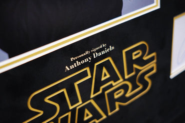 Starwars C3P0 signed white card by Anthony Daniels - Memorabilia Framers Shop