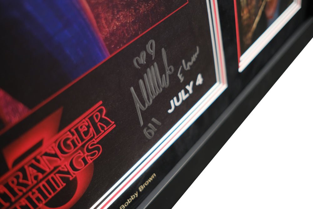 Stranger Things Framed display Personally signed by Millie Bobby Brown - Memorabilia Framers Shop