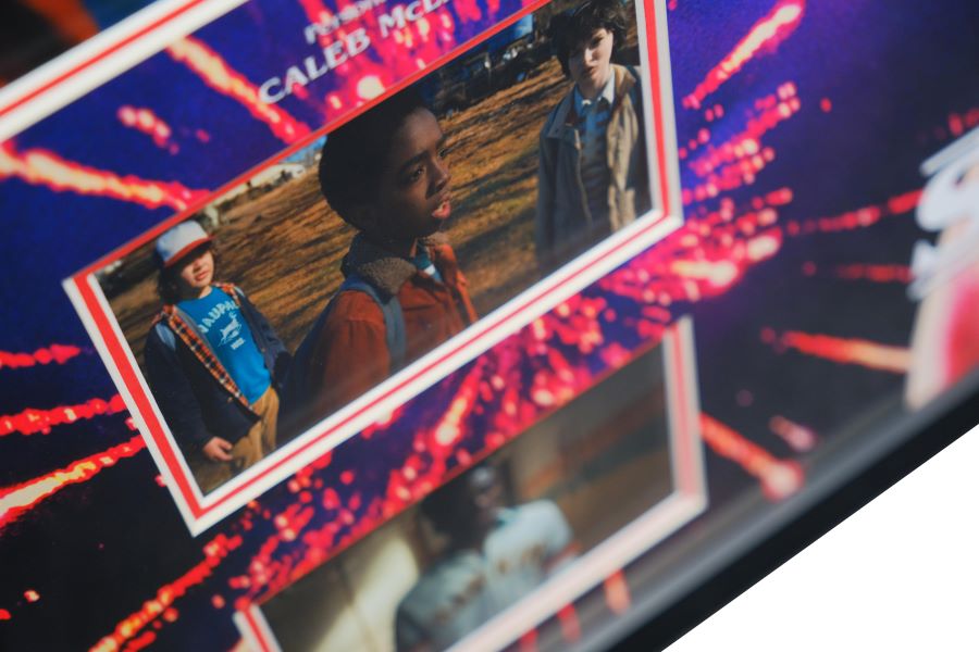 Stranger Things Framed Display Signed by Caleb McLaughin - Memorabilia Framers Shop