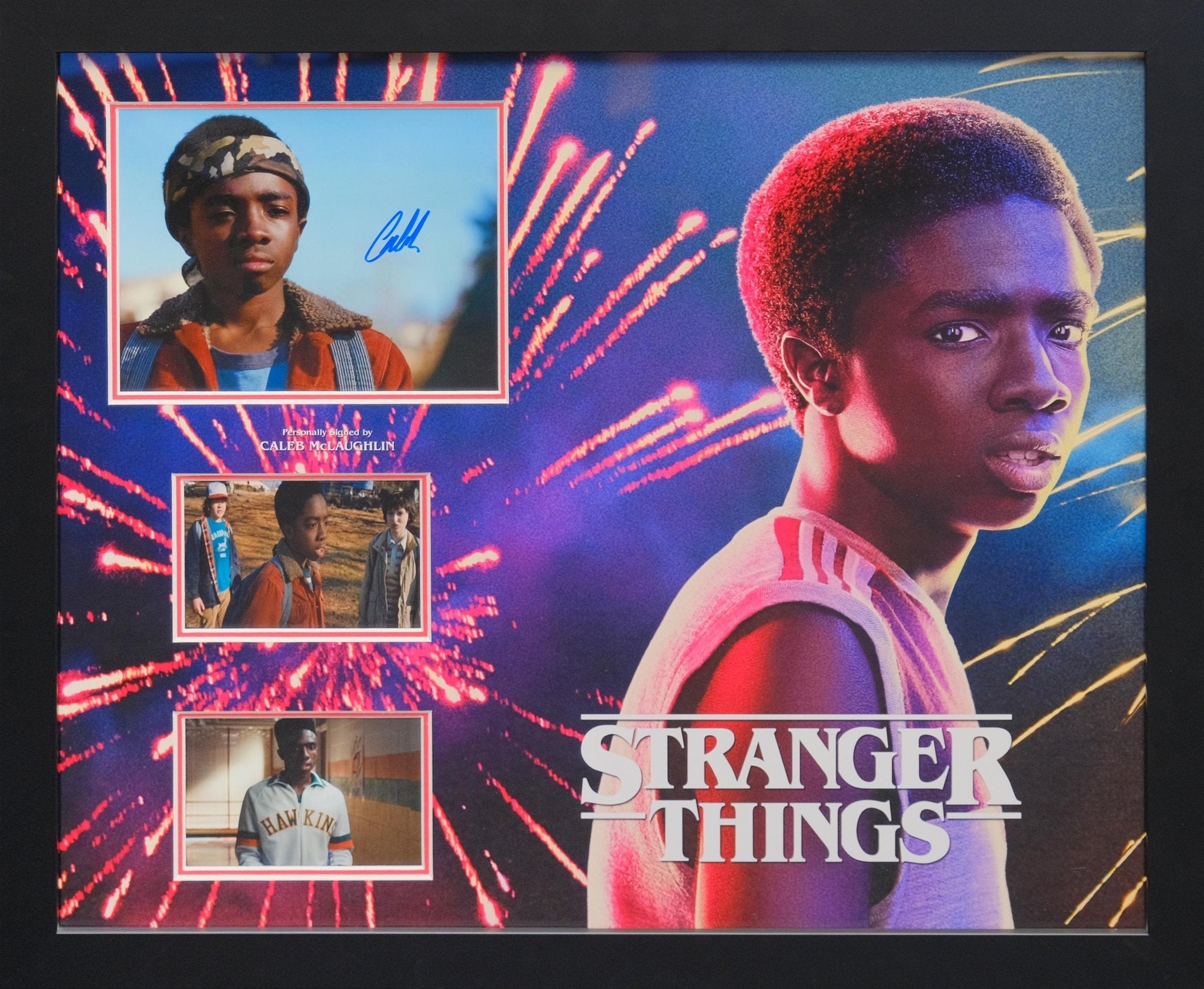 Stranger Things Framed Display Signed by Caleb McLaughin - Memorabilia Framers Shop