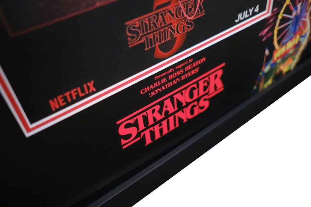 Stranger Things Framed Display Signed by Charlie Heaton - Memorabilia Framers Shop