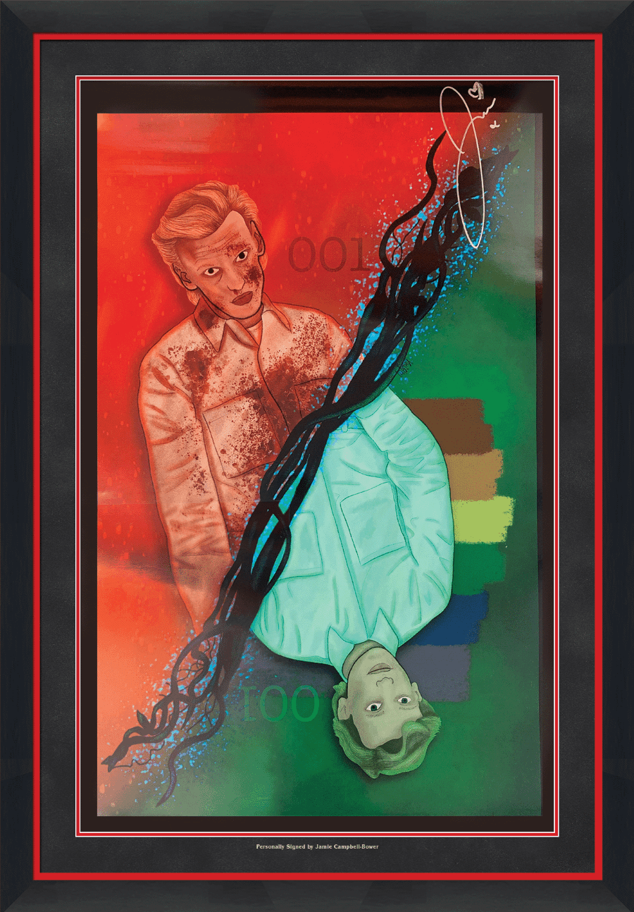 Stranger Things Framed Display Signed by Jamie Campbell-Bower - Memorabilia Framers Shop