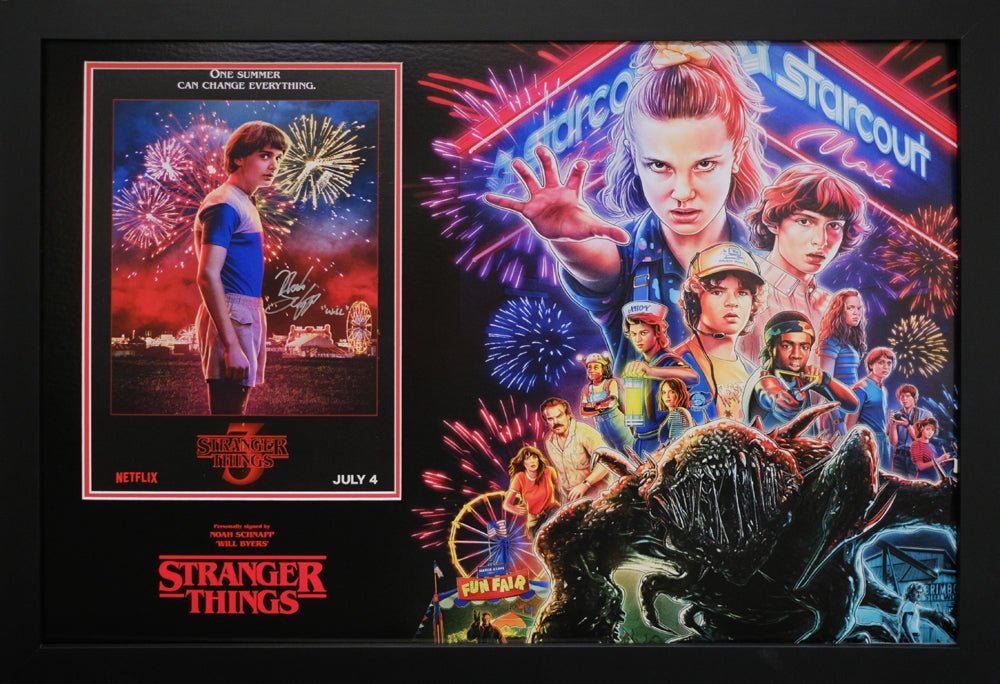 Stranger Things Framed Display Signed by Noah Schnapp - Memorabilia Framers Shop