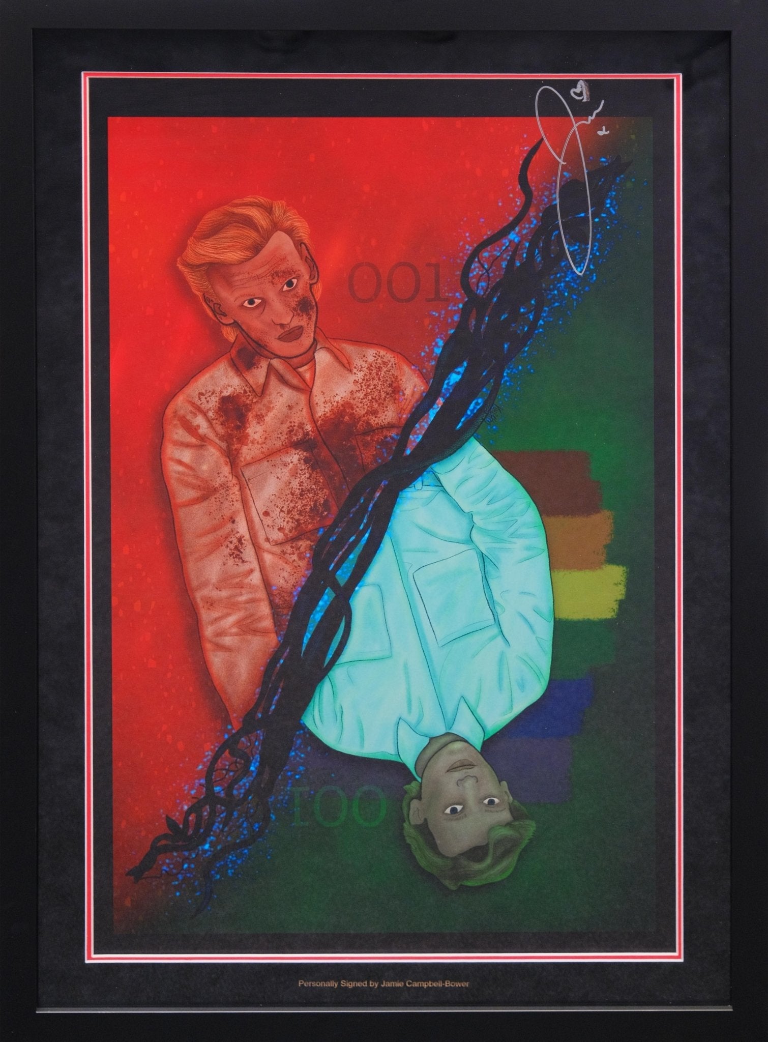 Stranger Things Framed Poster Display Signed by Jamie Campbell-Bowler - Memorabilia Framers Shop