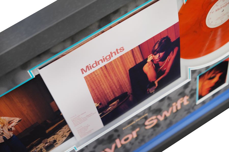 Taylor Swift Signed Blood Moon Vinyl Midnights Album Vinyl Display - Memorabilia Framers Shop