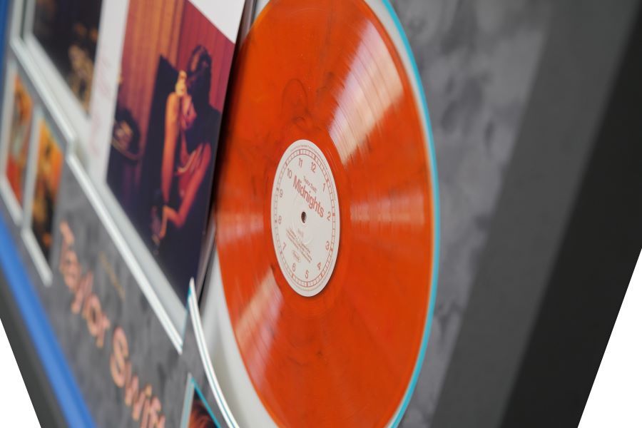 Taylor Swift Signed Blood Moon Vinyl Midnights Album Vinyl Display - Memorabilia Framers Shop