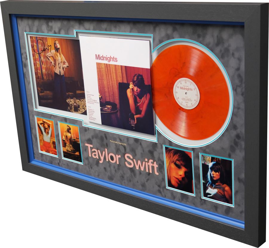 Taylor Swift Signed Blood Moon Vinyl Midnights Album Vinyl Display - Memorabilia Framers Shop