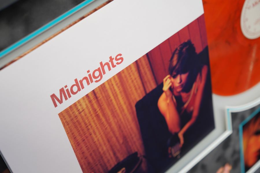 Taylor Swift Signed Blood Moon Vinyl Midnights Album Vinyl Display - Memorabilia Framers Shop
