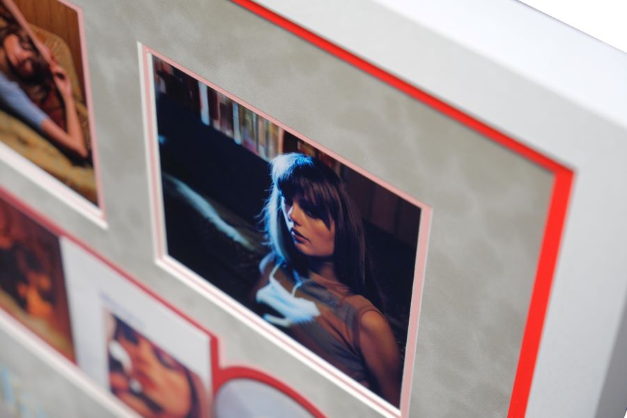 Taylor Swift Signed Midnight Album Record Display with Red Detail and Blue Laser Cut - Memorabilia Framers Shop
