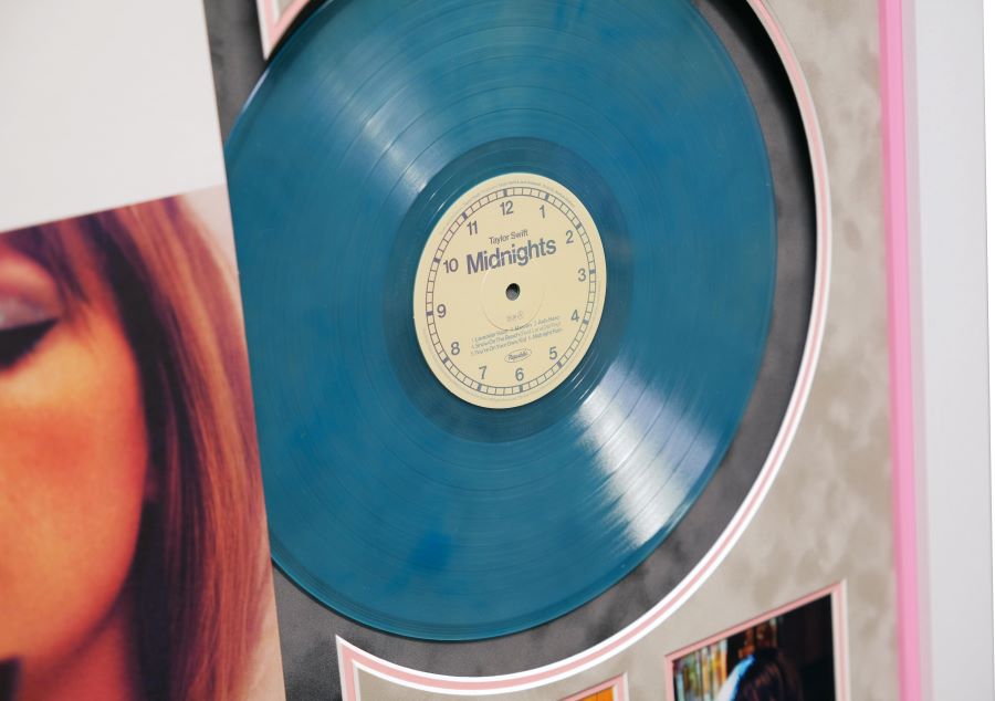 Taylor Swift Signed Midnights Moonstone Blue Vinyl - Memorabilia Framers Shop