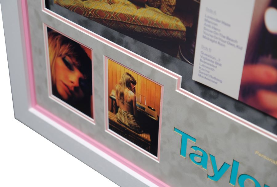 Taylor Swift Signed Midnights Moonstone Blue Vinyl - Memorabilia Framers Shop