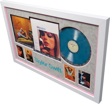 Taylor Swift Signed Midnights Moonstone Blue Vinyl - Memorabilia Framers Shop