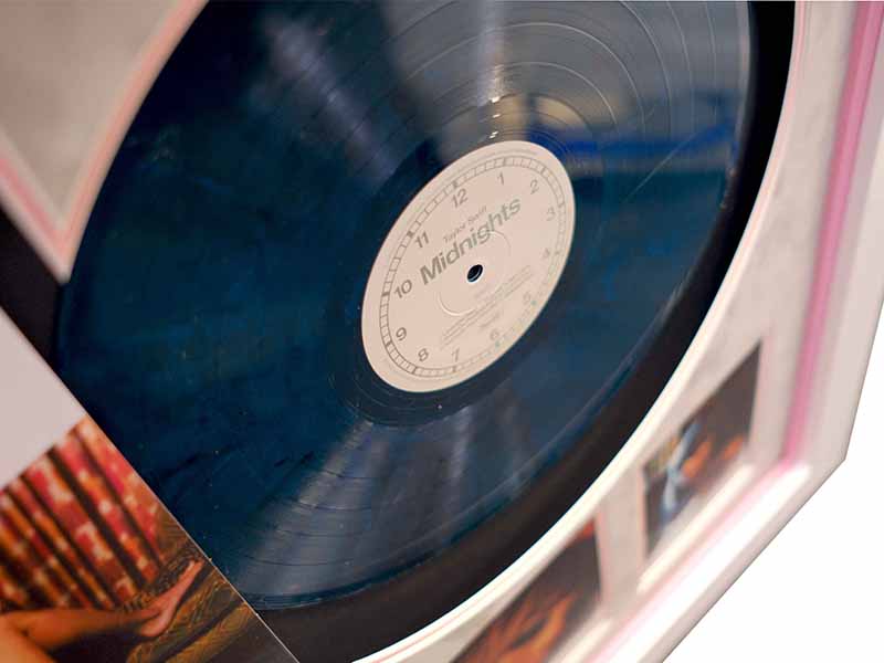 Taylor Swift Signed photo and Midnights Record - Memorabilia Framers Shop