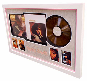 Taylor Swift Signed Photo And Midnights Vinyl - Memorabilia Framers Shop
