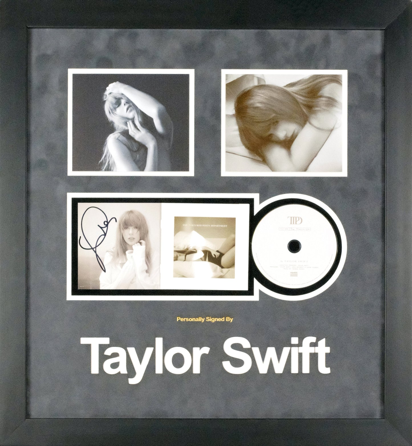 Taylor Swift Signed CD Framed 'The Tortured Poets Department' Display