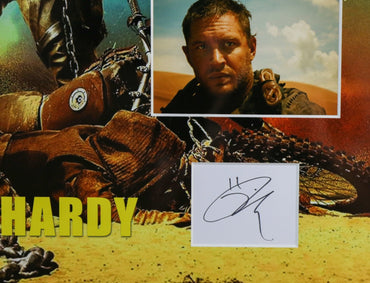Tom Hardy Signed White card Framed Display - Memorabilia Framers Shop