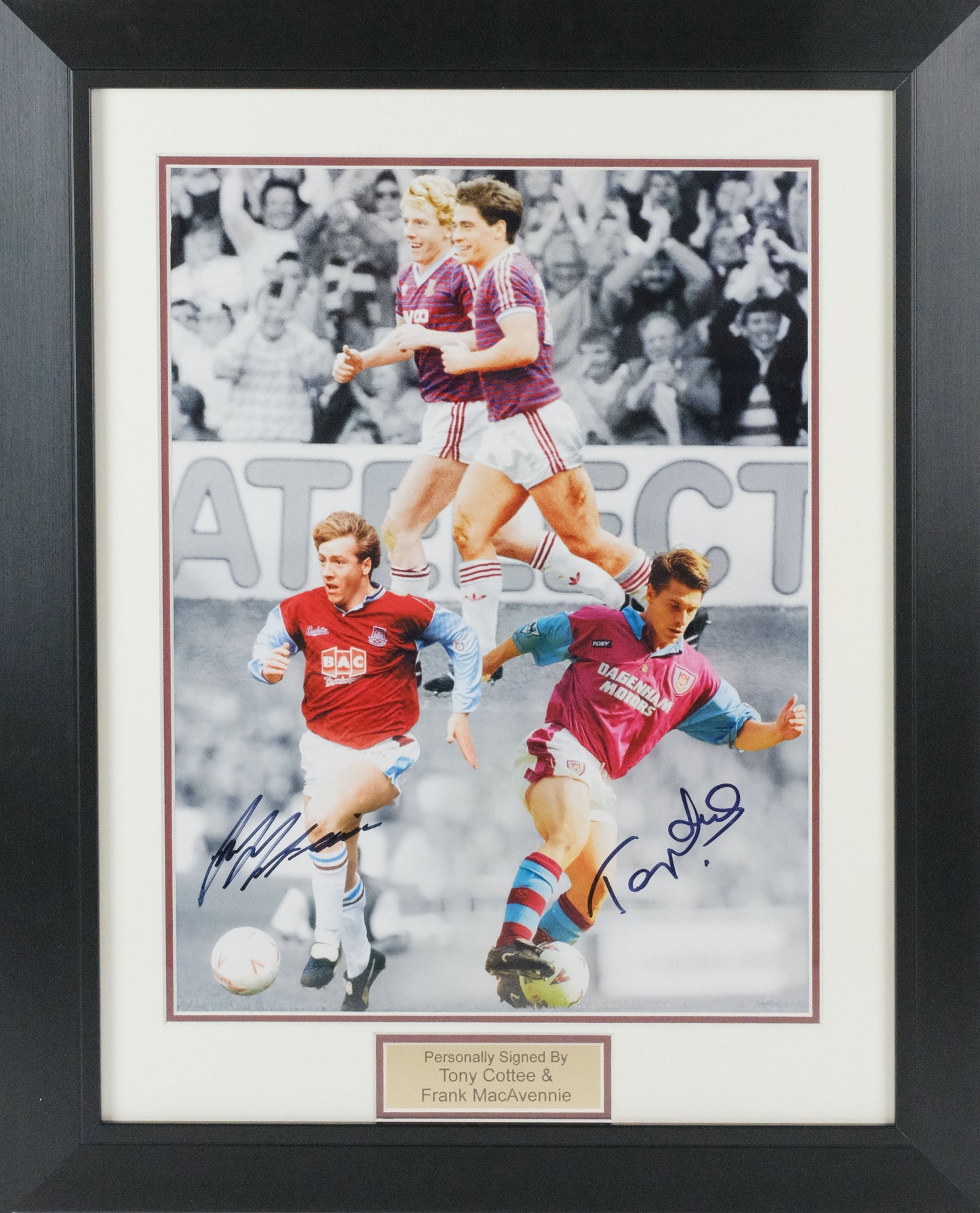 Tony Cottee and Frank MacAvennie Signed Photograph Framed Display