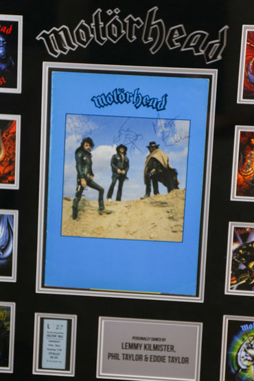 Triple Signed Motorhead Cover Framed Display - Memorabilia Framers Shop