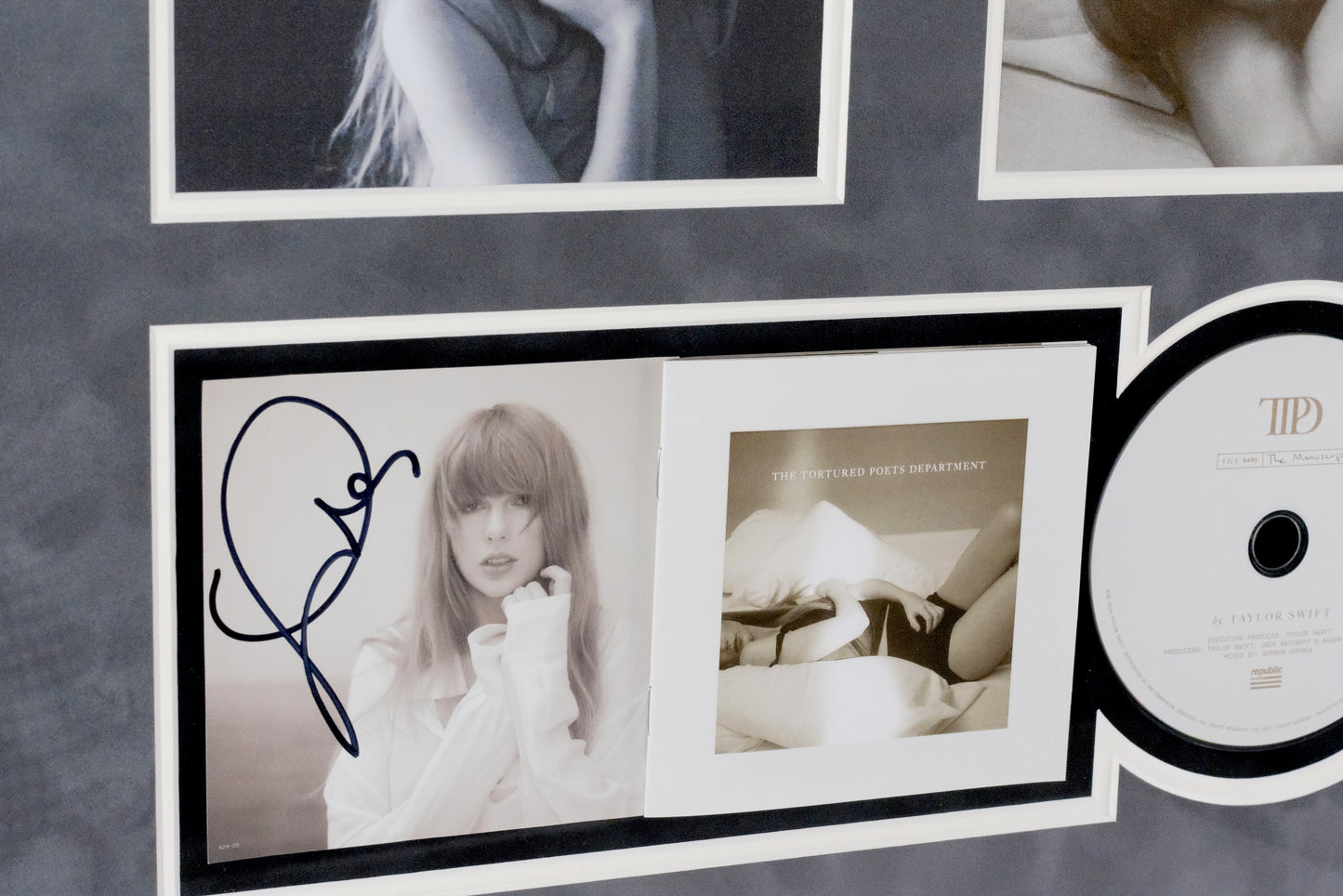 Taylor Swift Signed CD Framed 'The Tortured Poets Department' Display