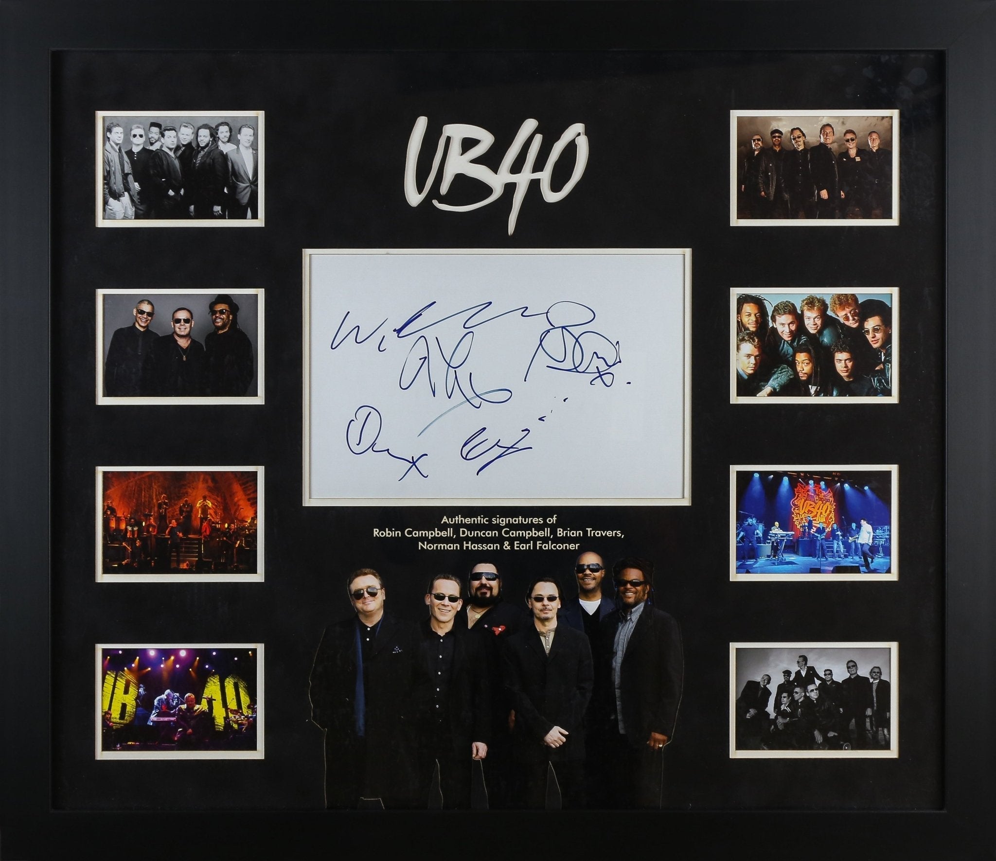 UB40 Band Signed Whitecard Framed Display - Memorabilia Framers Shop