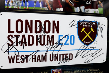 West Ham Signed Roadsign Framed Display - Memorabilia Framers Shop