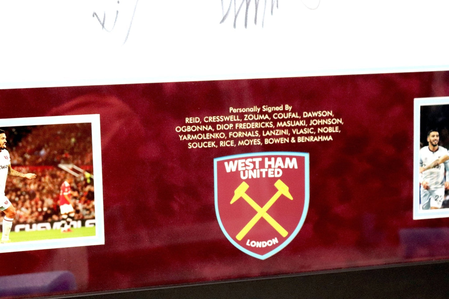 West Ham Squad Signed Shirt Framed Display - Memorabilia Framers Shop