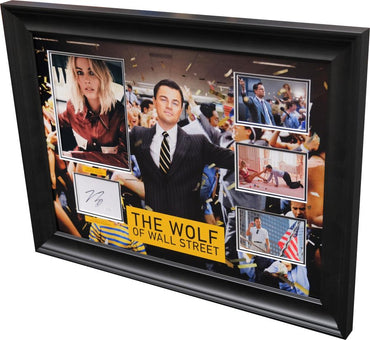 Wolf Of Wall Street Signed by Di Caprio and Margot Robbie - Memorabilia Framers Shop