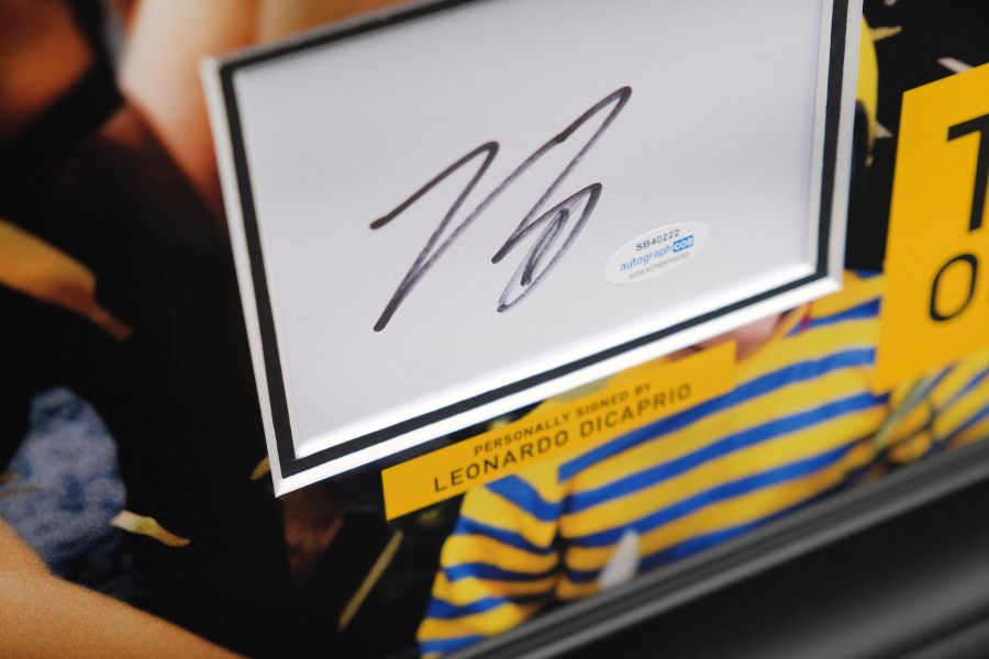 Wolf Of Wall Street Signed by Di Caprio and Margot Robbie - Memorabilia Framers Shop