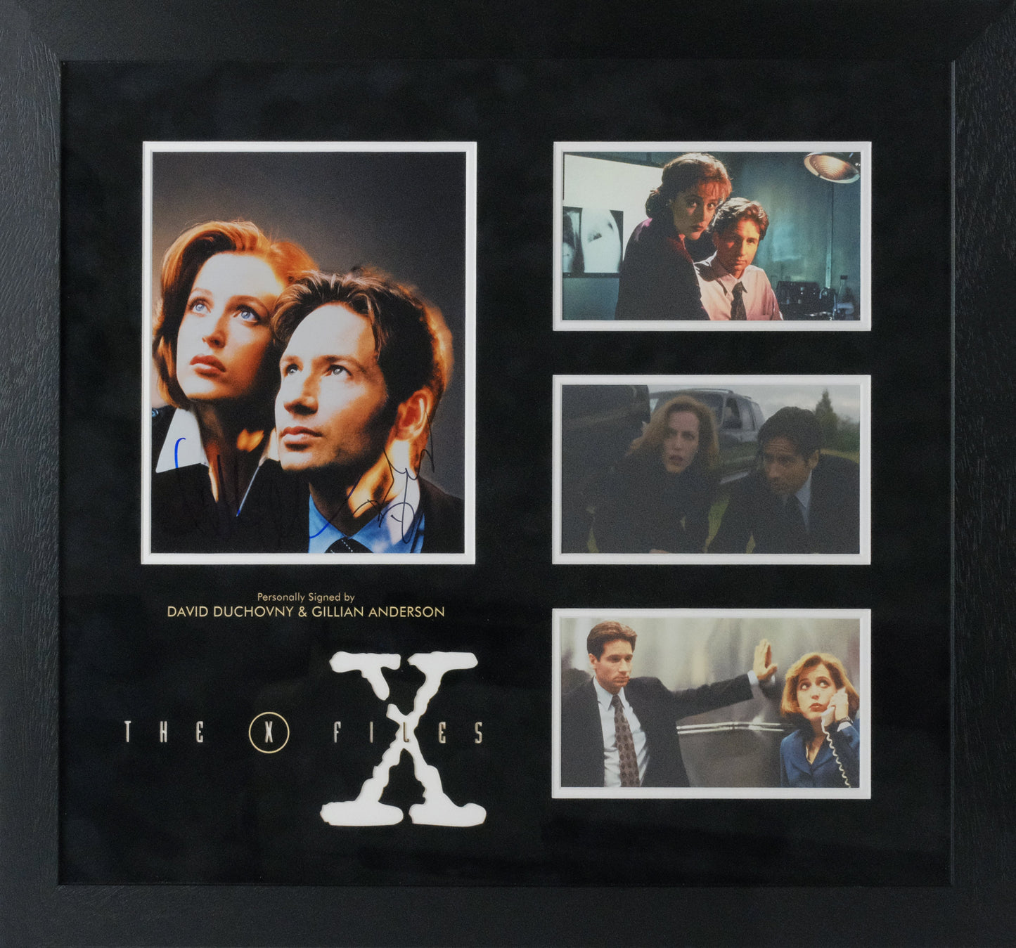 X Files Photograph Framed Display Signed by David Duchovny and Cillian Anderson