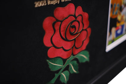 2003 World Cup Champions England Rugby shirt signed by Jonny Wilkinson - Memorabilia Framers Shop