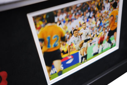 2003 World Cup Champions England Rugby shirt signed by Jonny Wilkinson - Memorabilia Framers Shop