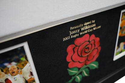 2003 World Cup Champions England Rugby shirt signed by Jonny Wilkinson - Memorabilia Framers Shop