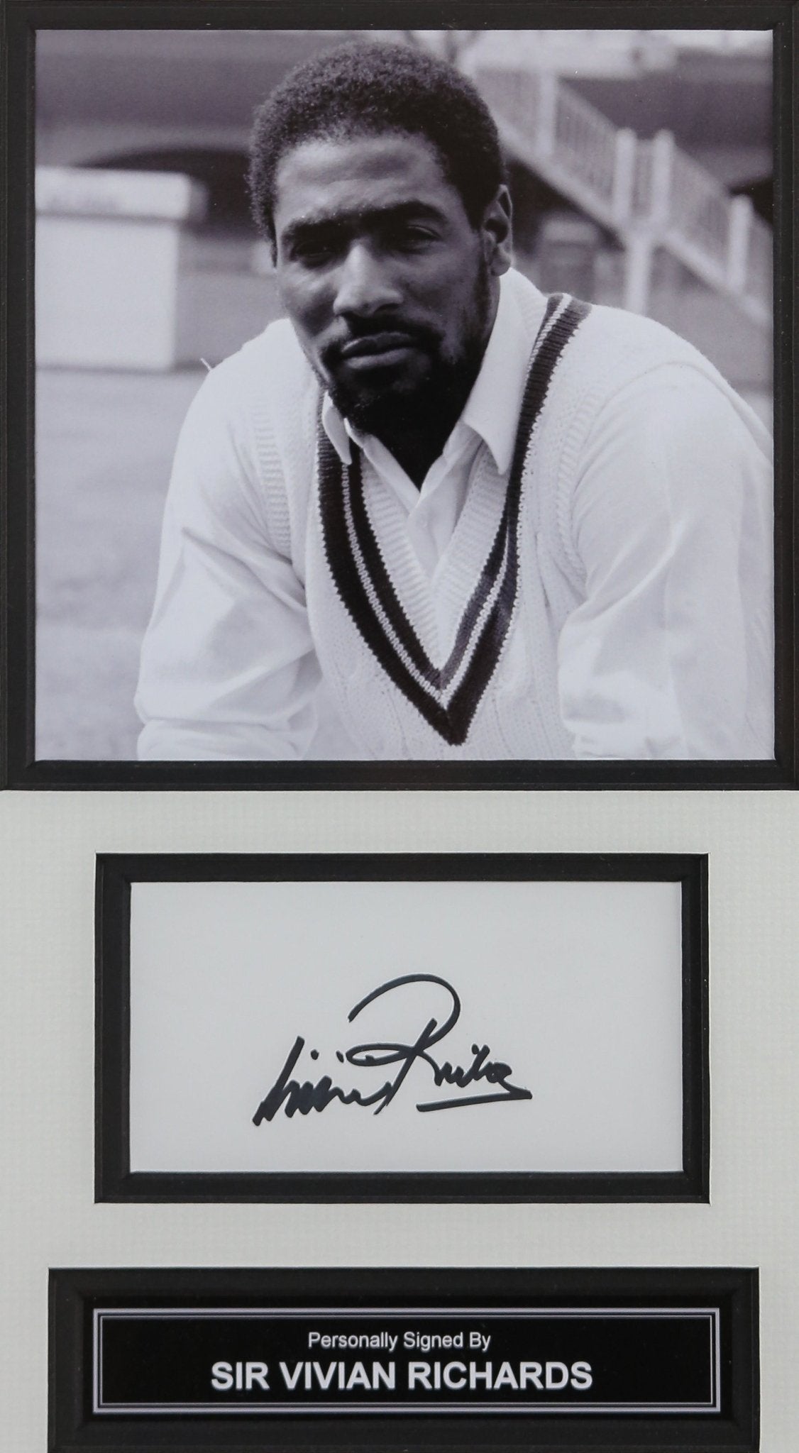 5 Signed Cricket Legends Whitecard Framed Display - Memorabilia Framers Shop