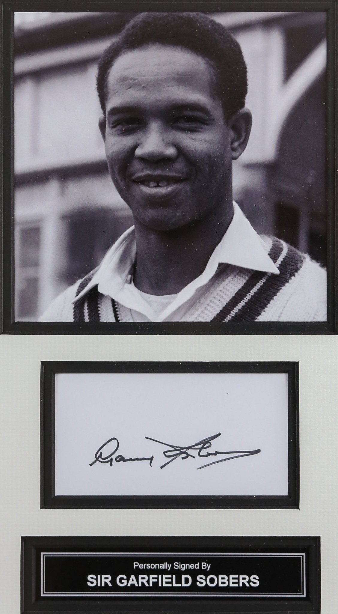 5 Signed Cricket Legends Whitecard Framed Display - Memorabilia Framers Shop