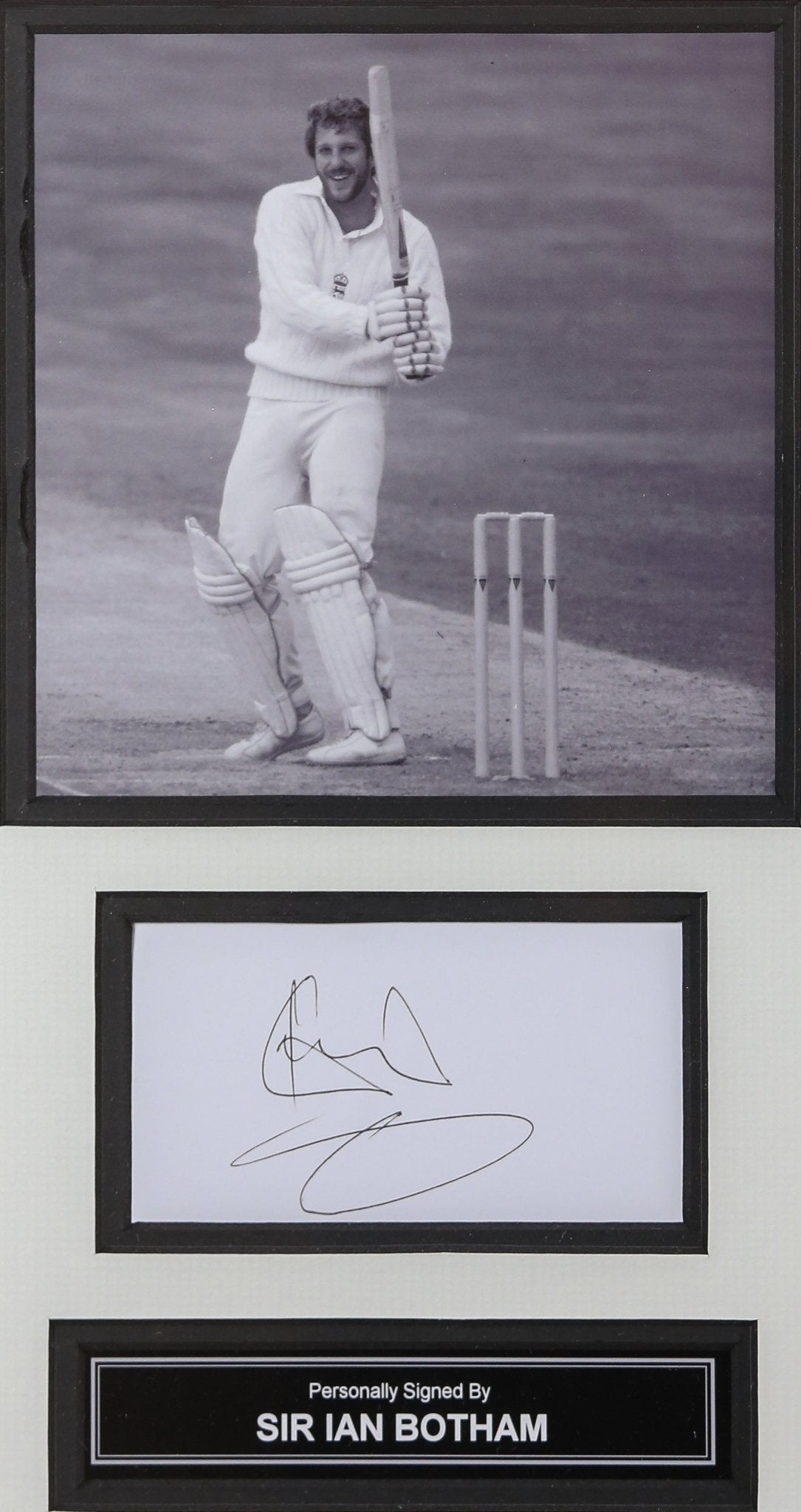5 Signed Cricket Legends Whitecard Framed Display - Memorabilia Framers Shop
