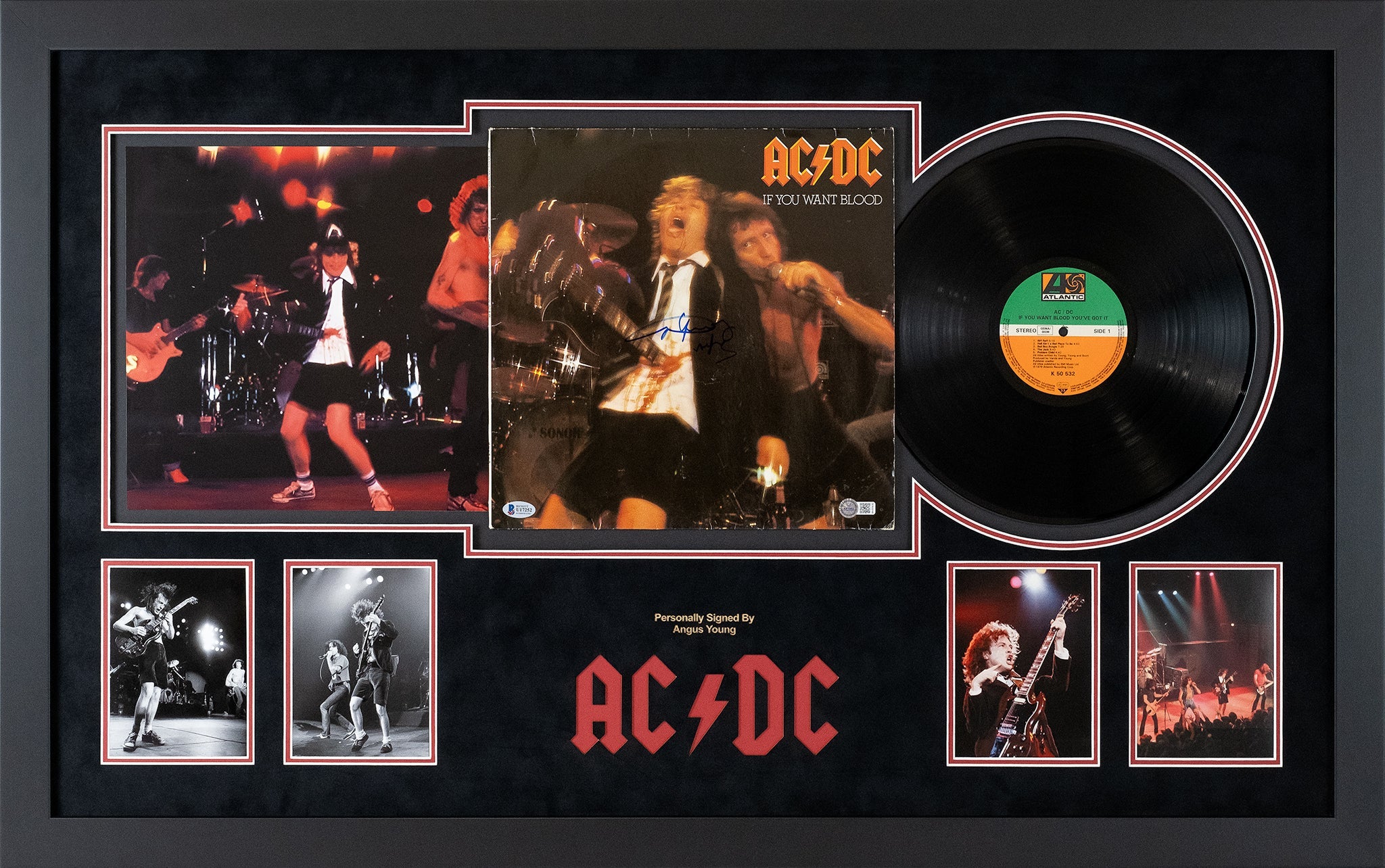 Angus Young Signed AC/DC LP Display – Green Bean Memorabilia