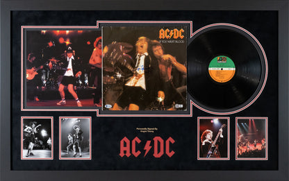 Angus Young Signed AC/DC LP Display
