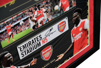 Bukayo Saka Signed Mini Roadsign Framed Display