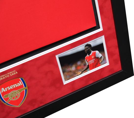 Bukayo Saka Signed Shirt Framed Display