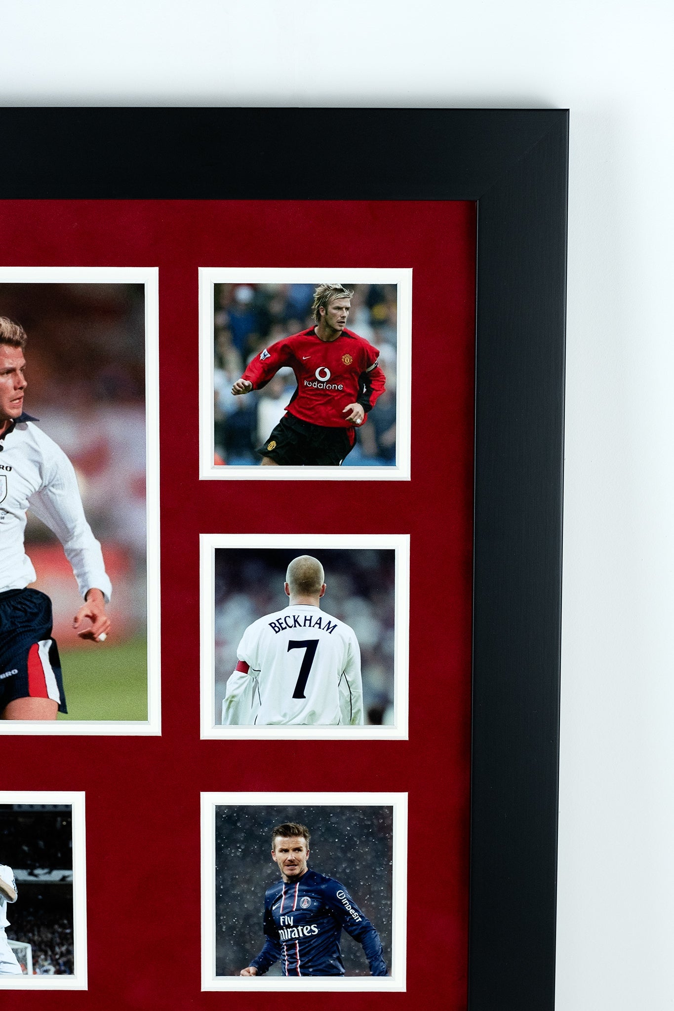 David Beckham 1998 World Cup England Tracksuit Swatch Framed Display