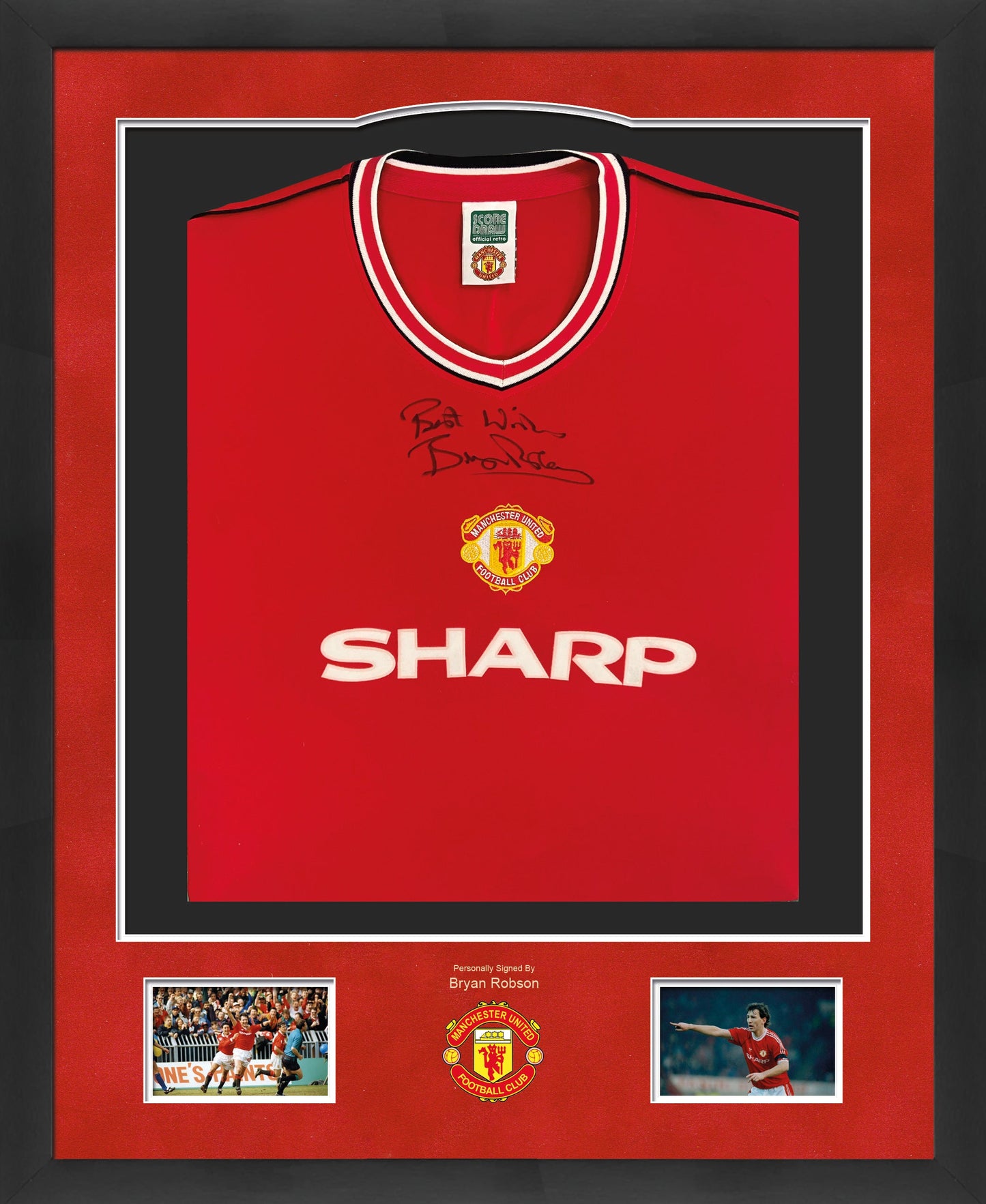 Bryan Robson Signed Shirt Framed Display