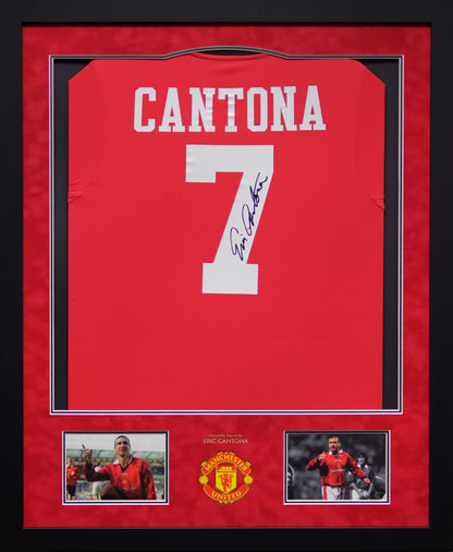 Cantona Man United Signed Shirt Framed Display