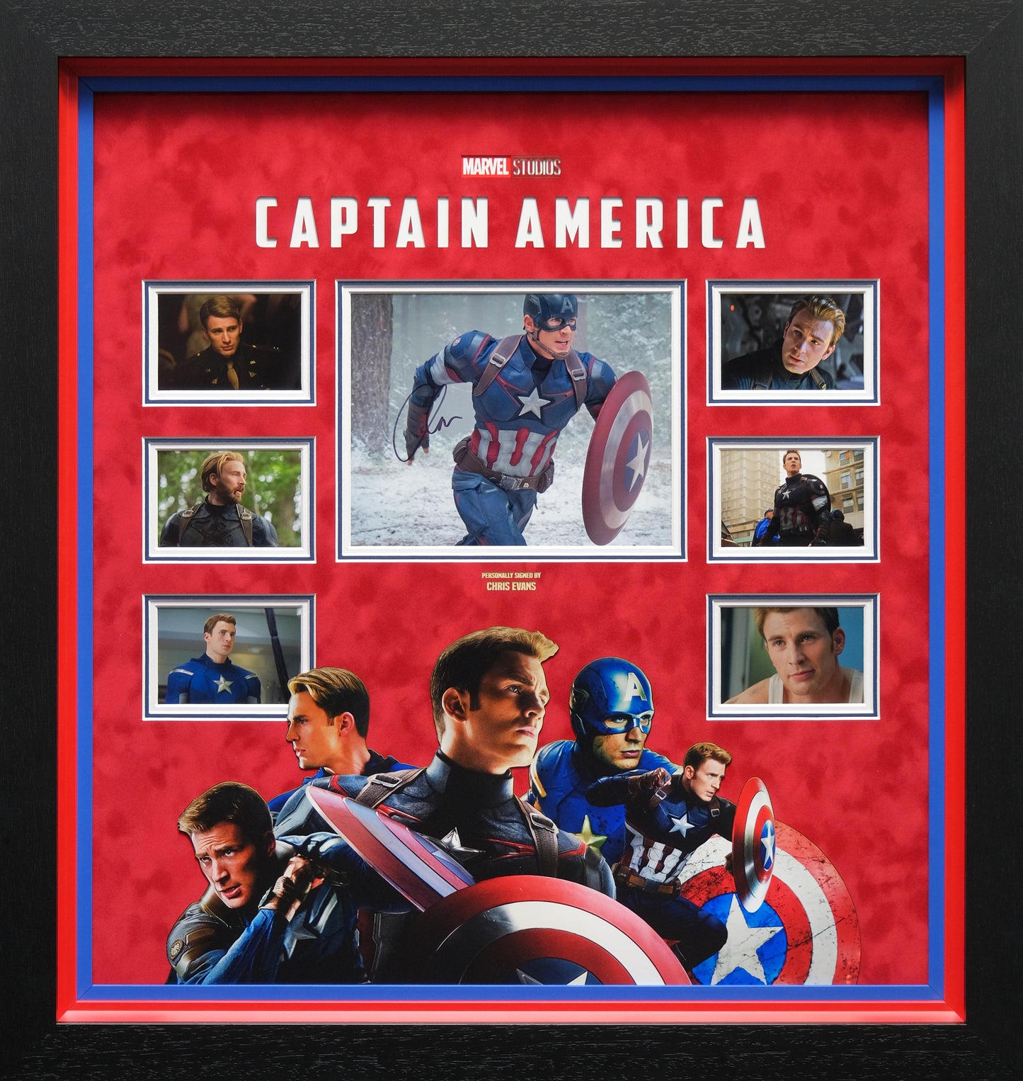 Captain America Signed Photograph by Chris Evans Framed Display