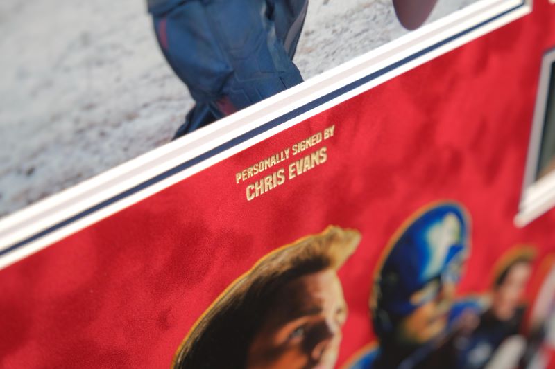 Captain America Signed Photograph by Chris Evans Framed Display